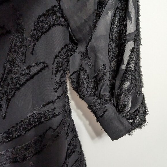 Crosby by Mollie Burch Ramey Black Dress Textured LBD like New - Picture 8 of 9